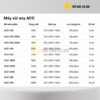 Bảng thông số máy sủi oxy ACO